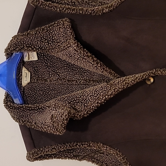 L.L. Bean Womans Vintage Brown Faux Suede Microfiber Vest Size L … - Picture 2 of 9